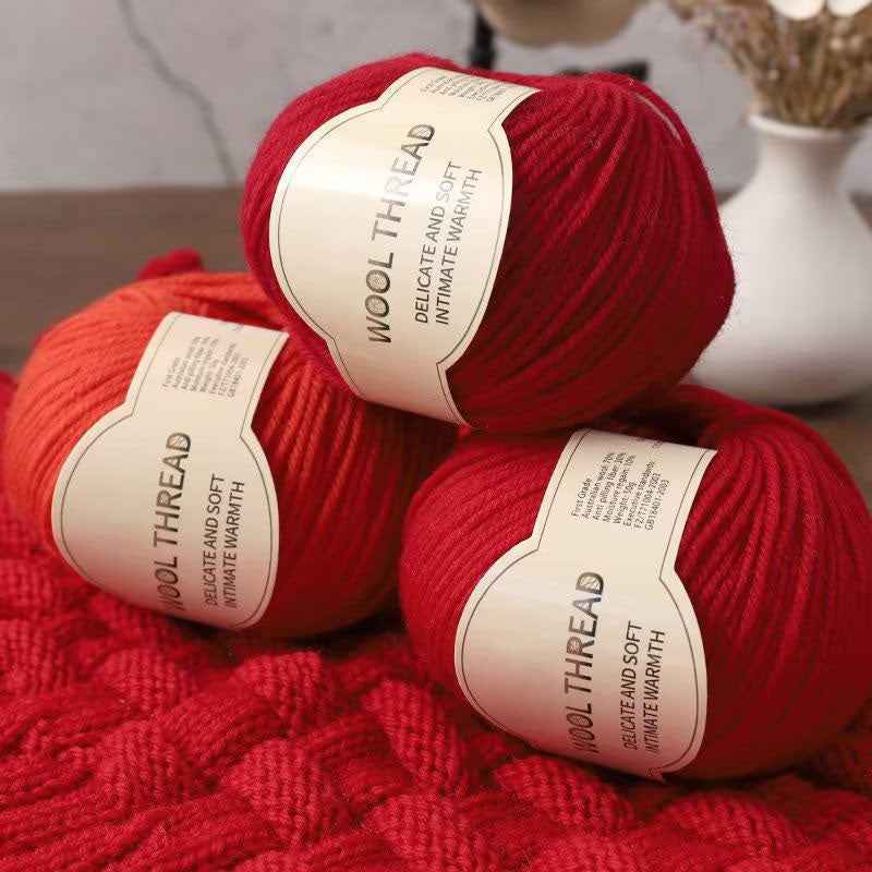 Wool yarn 4 strands medium thick hand knitted non-pilling wool blended yarn