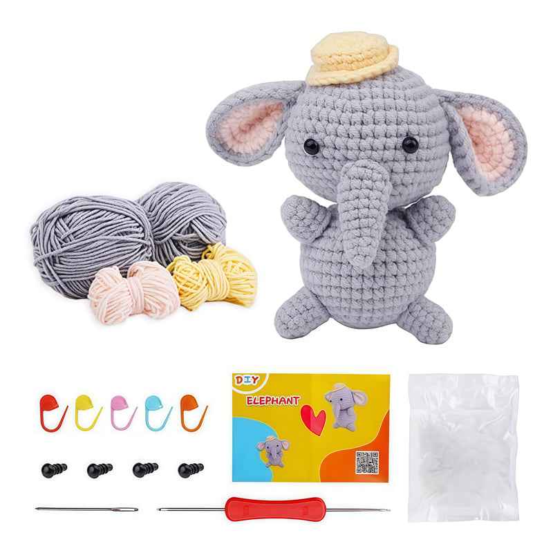 Weaving kit cute elephant DIY crochet pendant