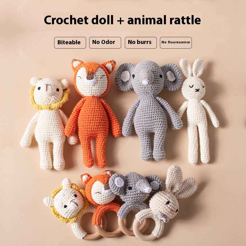 Knitted animal dolls finished products pure handmade