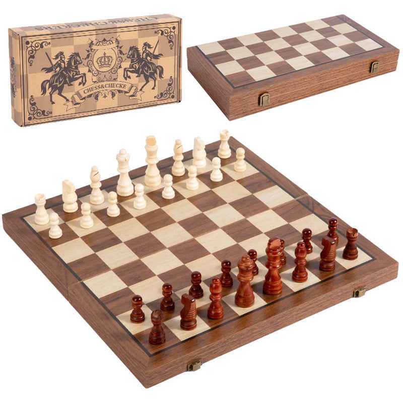 High-end boutique wooden black walnut folding chess solid wood magnetic chess