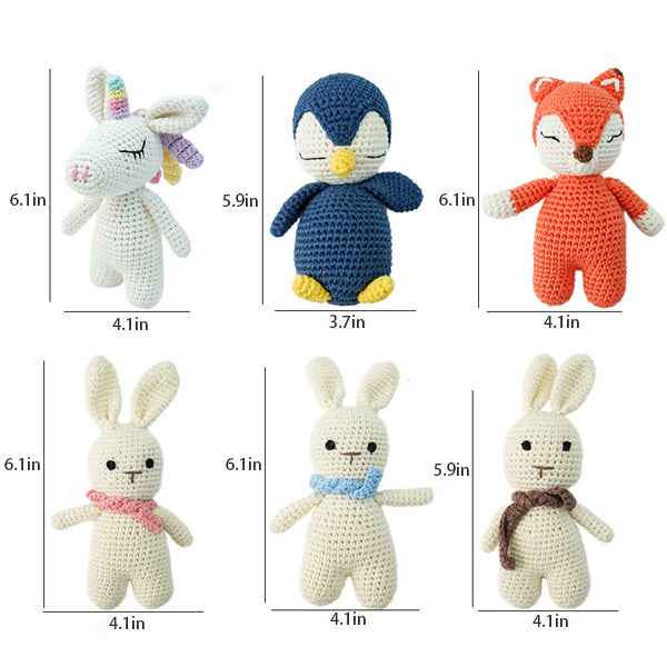 Knitted animal dolls