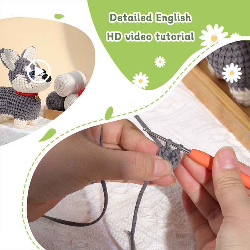 Husky crochet doll toy ornaments weaving kit