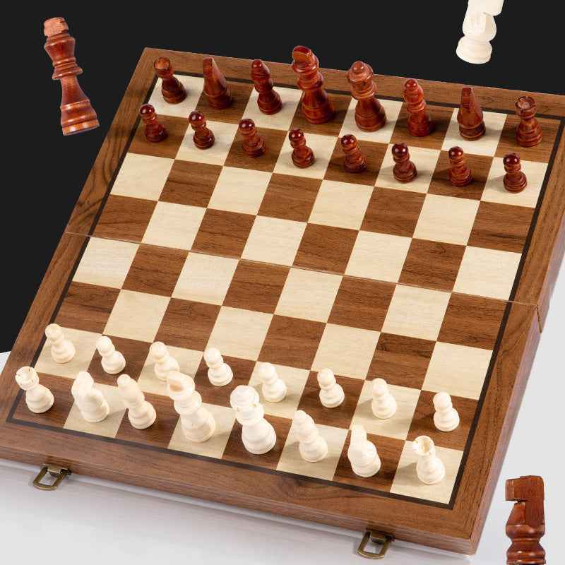 High-end boutique wooden black walnut folding chess solid wood magnetic chess