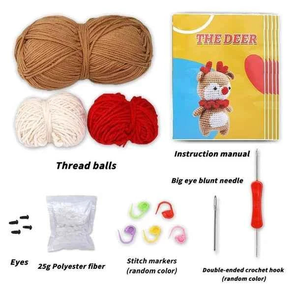 Beginners Crochet Kit With Yarn And Hooks