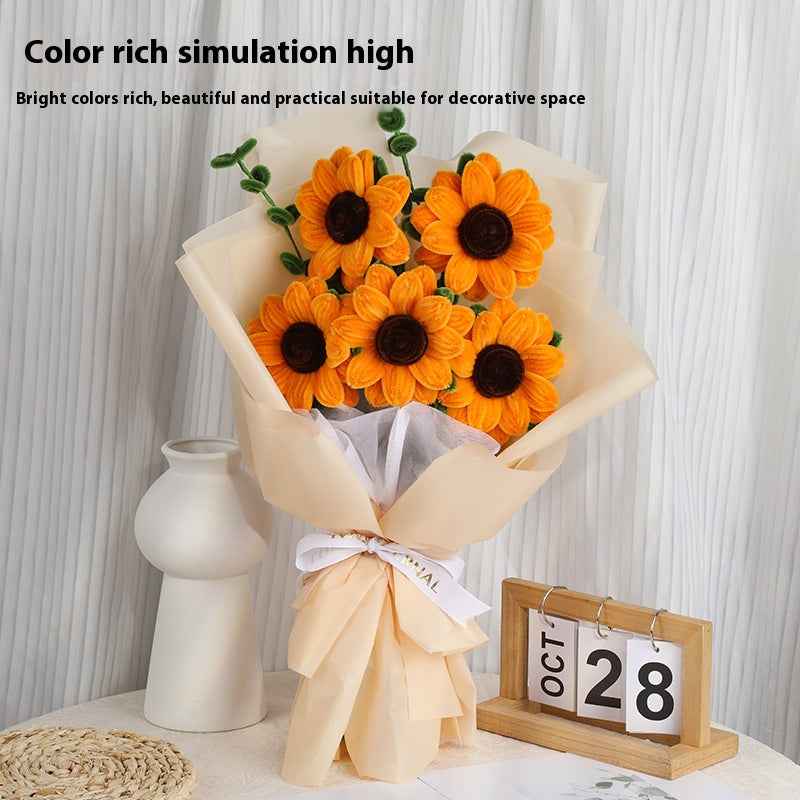 Sunflower twisted stick Bouquet Handmade Material Pack DIY weaving kit