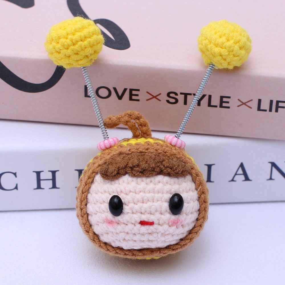 Cute Crochet Baby Doll with Antenna Weaving finished product