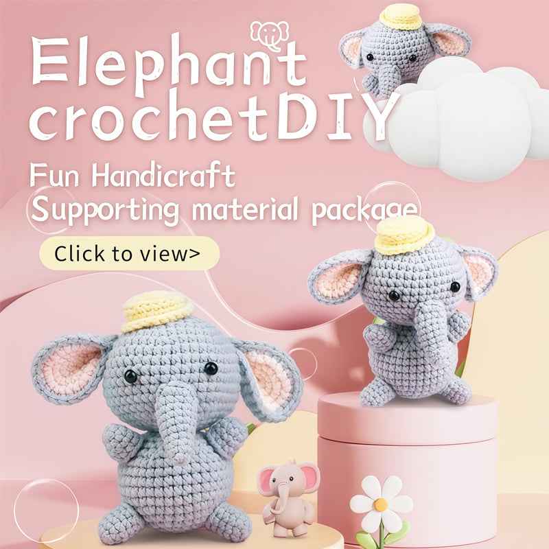 Weaving kit cute elephant DIY crochet pendant