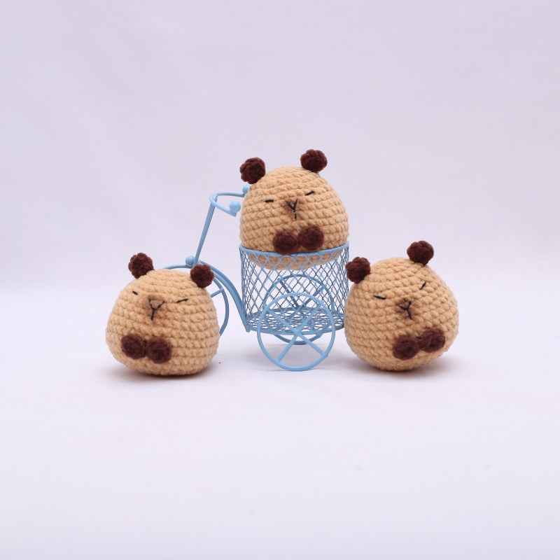 Handmade Crochet Capybara Keychain Weaving finished product