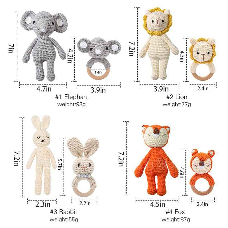 Knitted animal dolls finished products pure handmade