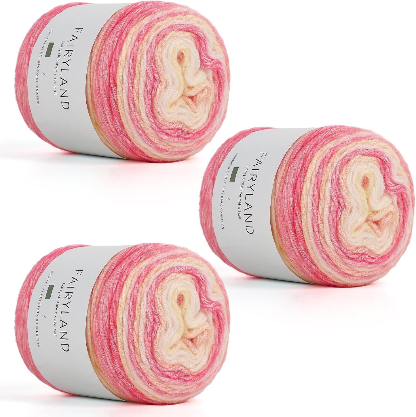 Cake Yarn for Crocheting 3 Skeins Gradient Cake Yarn (3.52 oz) (267 Yards)
