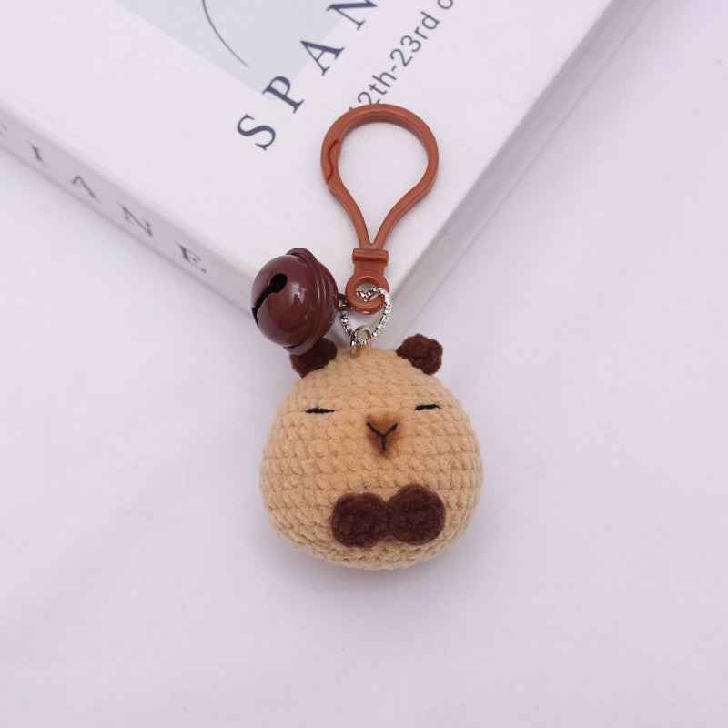 Handmade Crochet Capybara Keychain Weaving finished product