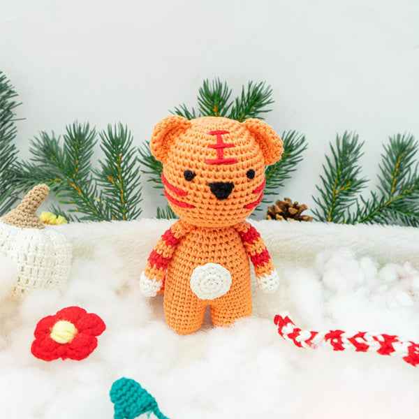 Knitted animal dolls