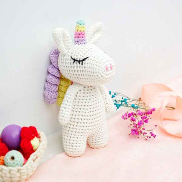 Knitted animal dolls