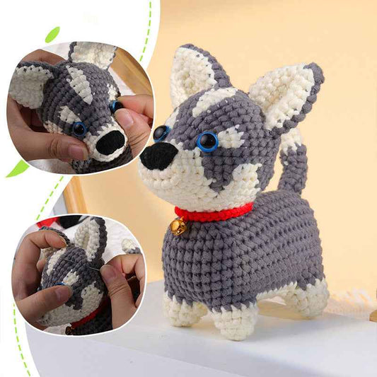 Husky crochet doll toy ornaments weaving kit