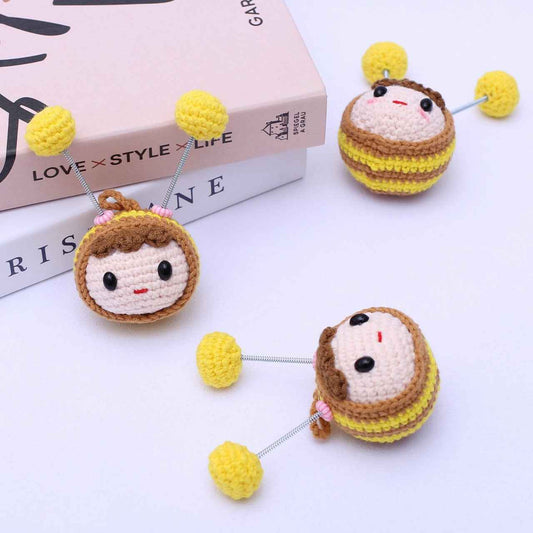 Cute Crochet Baby Doll with Antenna Weaving finished product