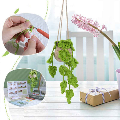 bud green hollow hanging basket decorative potted pendant weaving kit