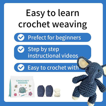 DIY wool knitting kit elephant toy doll tool kit