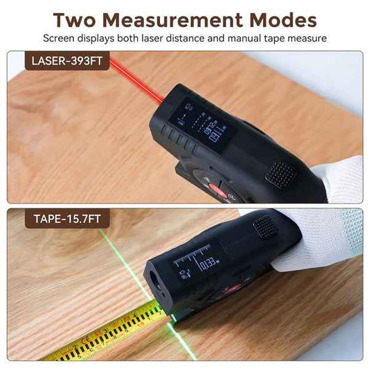 ft. digital tape measure with laser, 3-in-1 charging, display