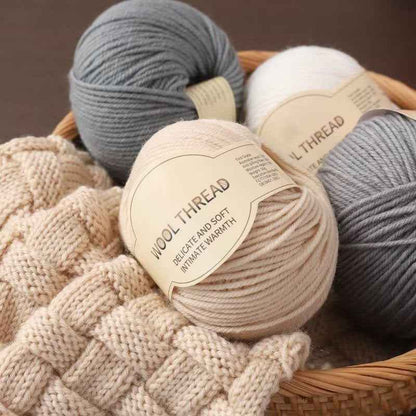 Wool yarn 4 strands medium thick hand knitted non-pilling wool blended yarn