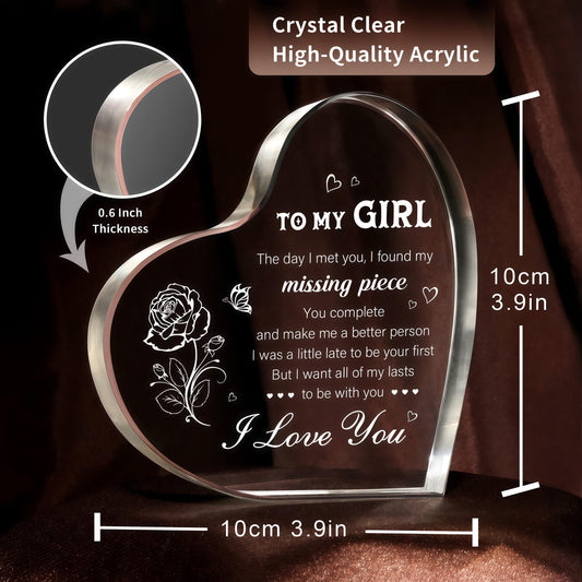 Heart-shaped acrylic pattern decorated gifts