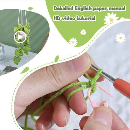 bud green hollow hanging basket decorative potted pendant weaving kit
