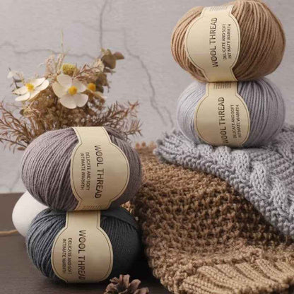Wool yarn 4 strands medium thick hand knitted non-pilling wool blended yarn