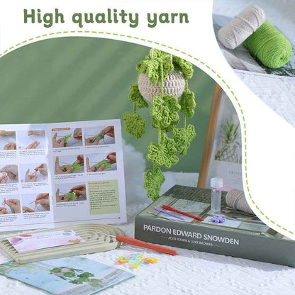 bud green hollow hanging basket decorative potted pendant weaving kit