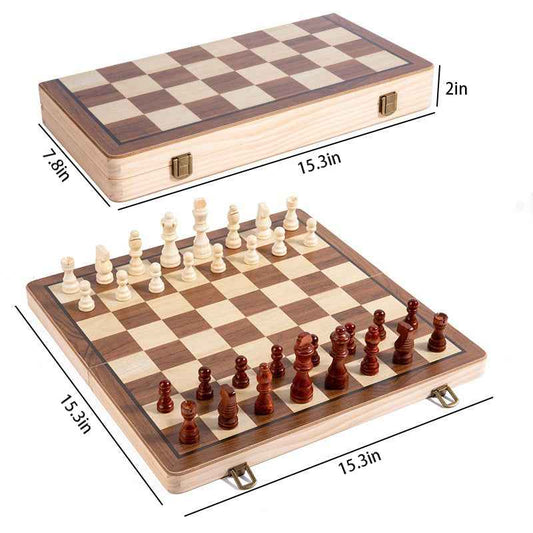 High-end boutique wooden black walnut folding chess solid wood magnetic chess