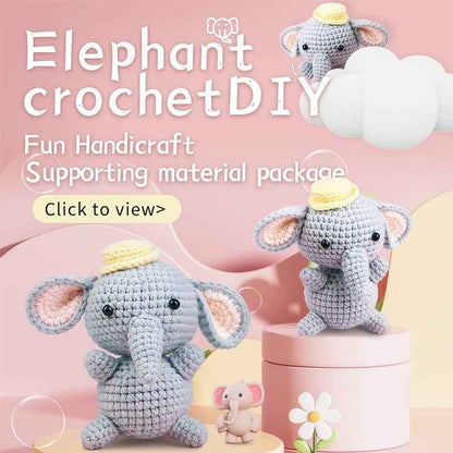 Weaving kit cute elephant DIY crochet pendant