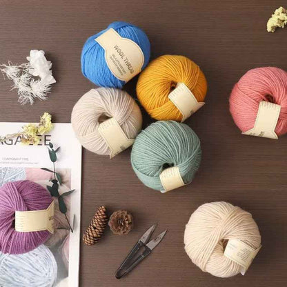 Wool yarn 4 strands medium thick hand knitted non-pilling wool blended yarn
