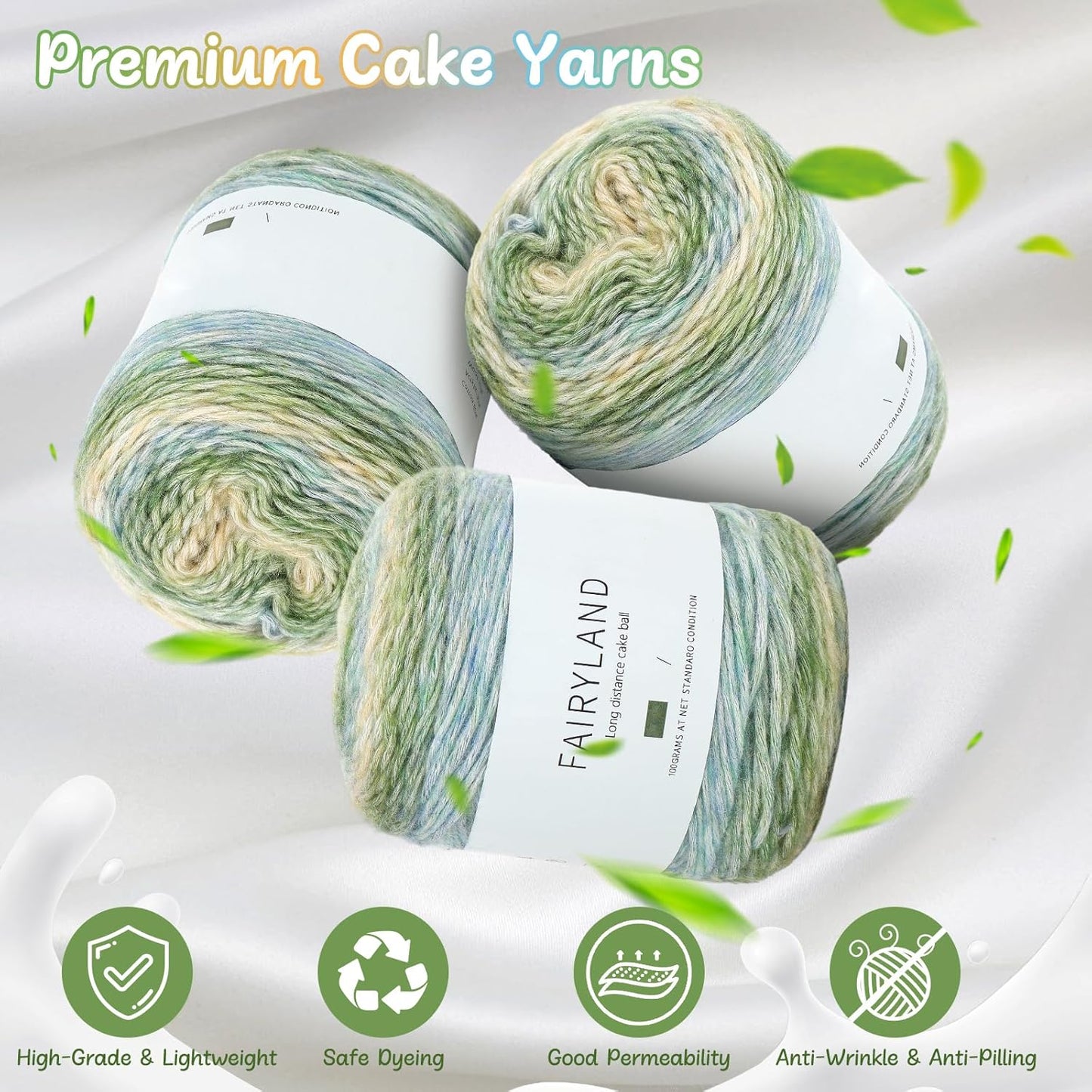 Cake Yarn for Crocheting 3 Skeins Gradient Cake Yarn (3.52 oz)  (267 Yards)