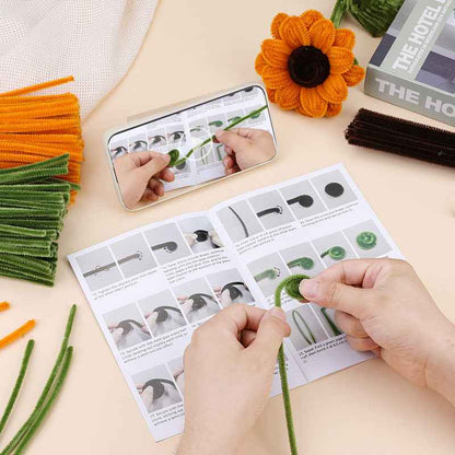 Sunflower twisted stick Bouquet Handmade Material Pack DIY weaving kit