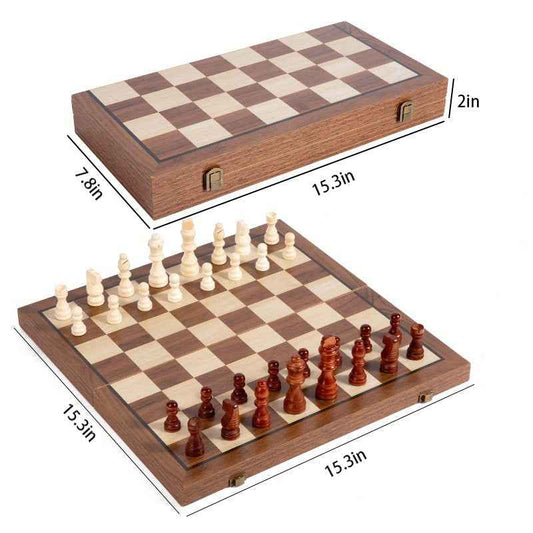 High-end boutique wooden black walnut folding chess solid wood magnetic chess