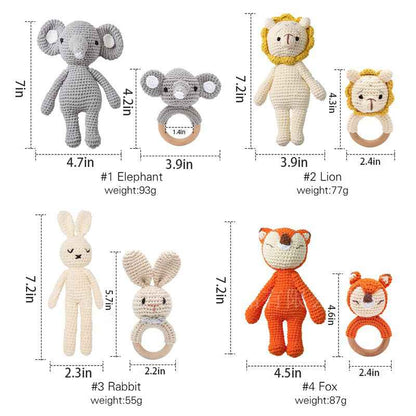 Knitted animal dolls finished products pure handmade