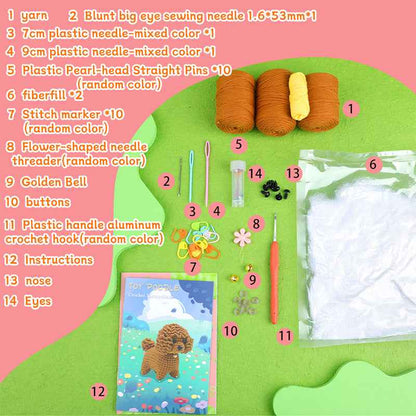 Teddy dog handmade doll weaving kit