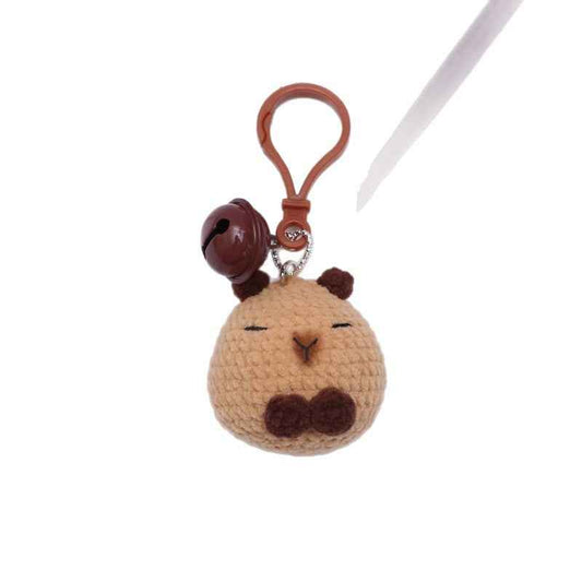 Handmade Crochet Capybara Keychain Weaving finished product