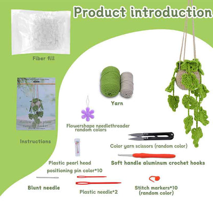 bud green hollow hanging basket decorative potted pendant weaving kit