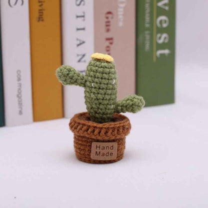 Handmade Crochet Wool Flower Mini Potted Plant Weaving finished product