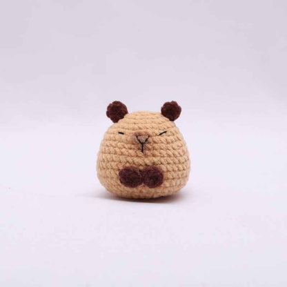 Handmade Crochet Capybara Keychain Weaving finished product