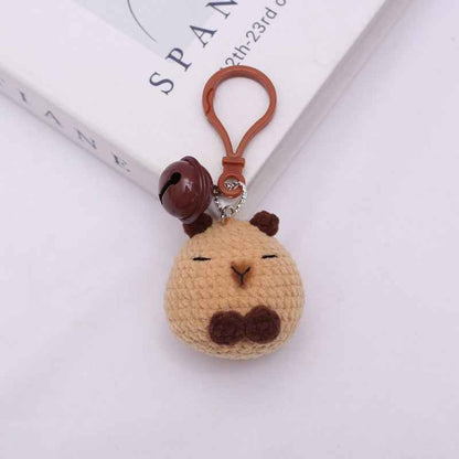 Handmade Crochet Capybara Keychain Weaving finished product