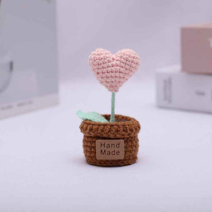 Handmade Crochet Wool Flower Mini Potted Plant Weaving finished product